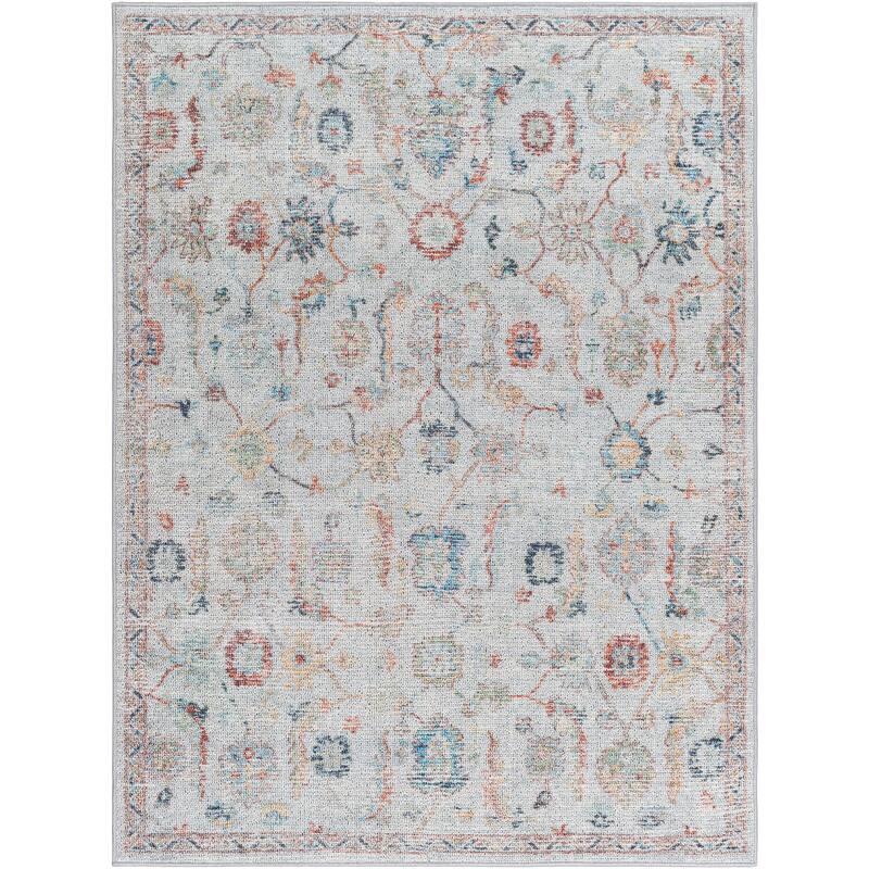 Livabliss Calhoun Vintage Damask Washable Area Rug
