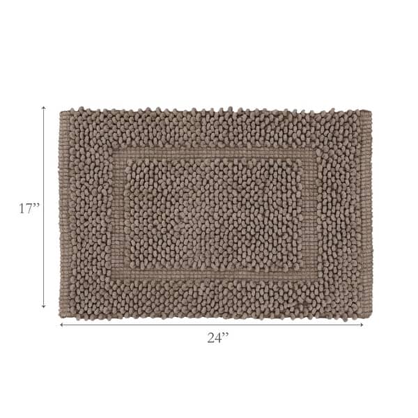dimension image slide 1 of 30, Sophie Border Ultra-plush Chenille Non-Slip Cotton Bath Mat