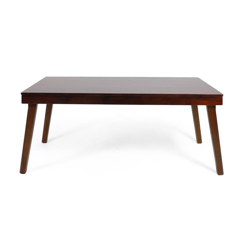Roomfitters Contemporary Mahogany Wood Dining Table with Bold Lines and Rich Color, Natural Finish