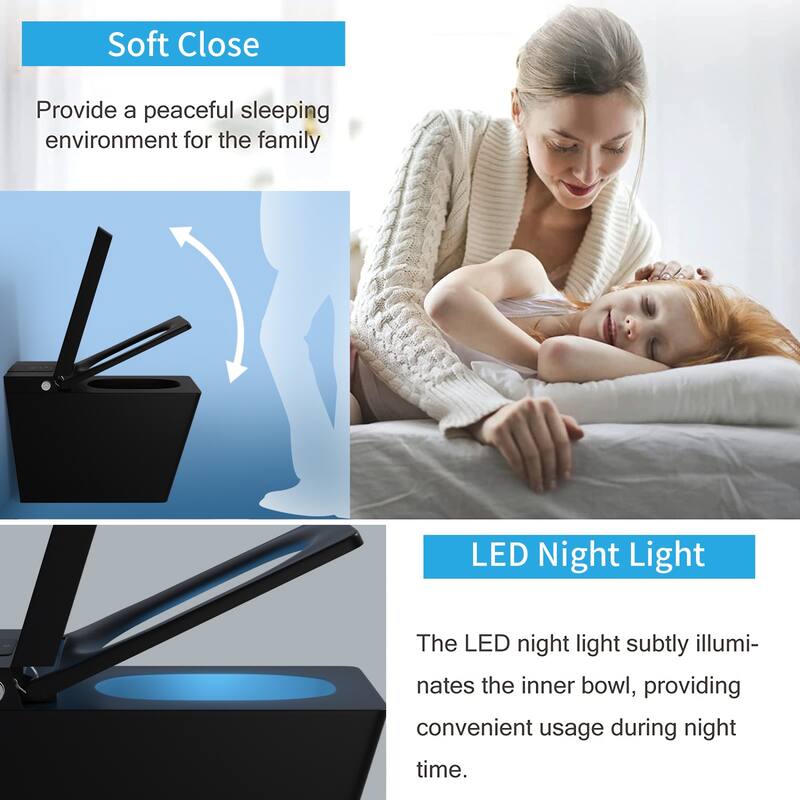 Giving Tree Smart Square 1.28 GPF One-Piece Floor Toilet with Heated Seat, Touching Control, Remote Control, Elongated