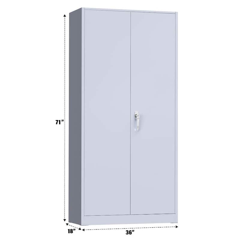 Tall Metal Locker Garage Storage Cabinet with Locking Doors and Adjustable Shelves for Office, Garage, Home, Pantry