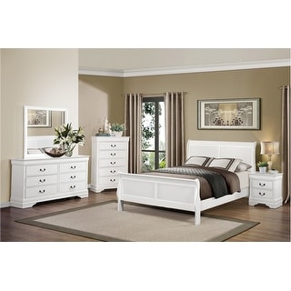 Monty 3 Piece White Modern Traditional Panel Bedroom Set - Bed Bath ...
