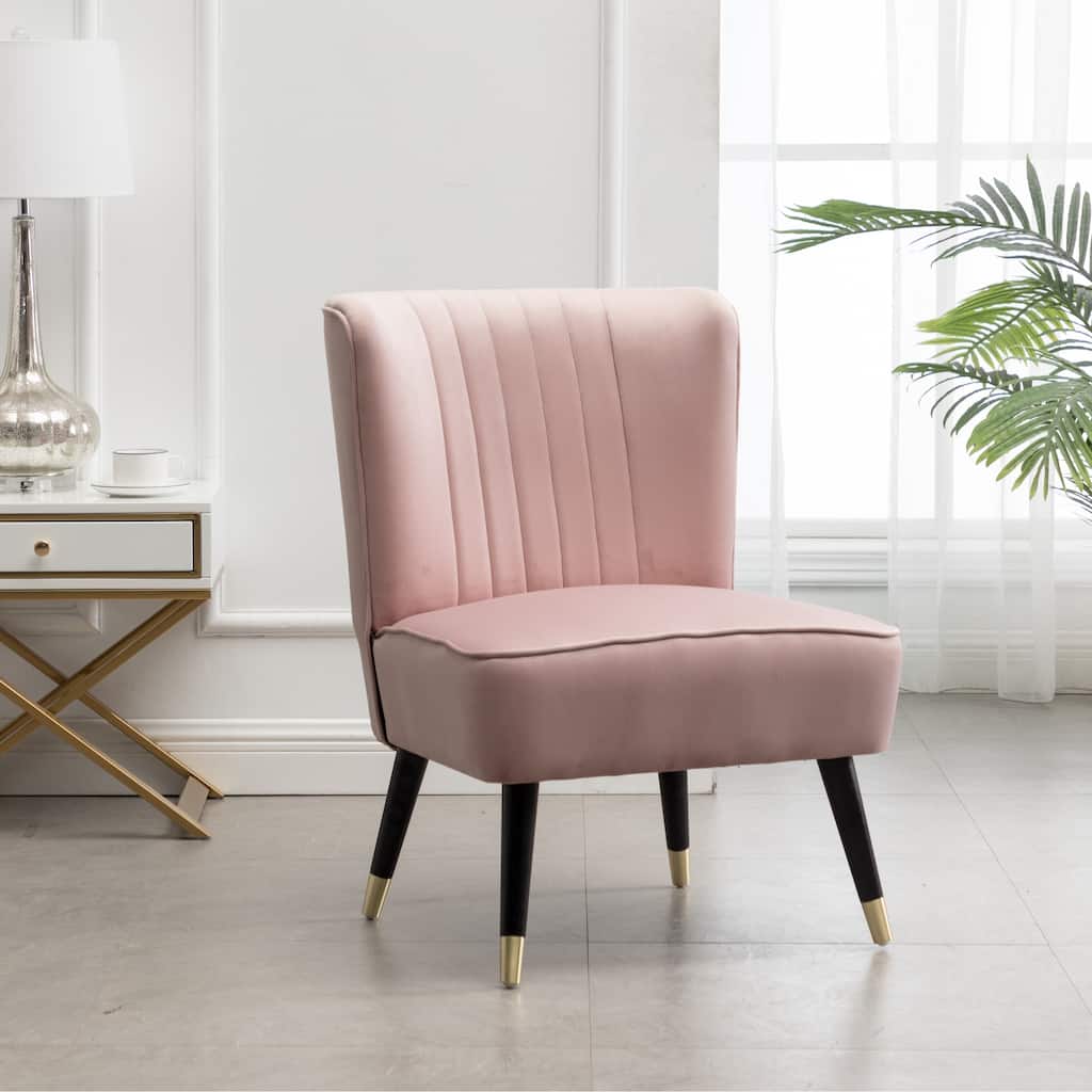 Contemporary Velvet Upholstered Accent Chair