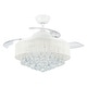 preview thumbnail 5 of 11, 42" Retractable 3-Blade LED Ceiling Fan Crystal Chandelier with Remote