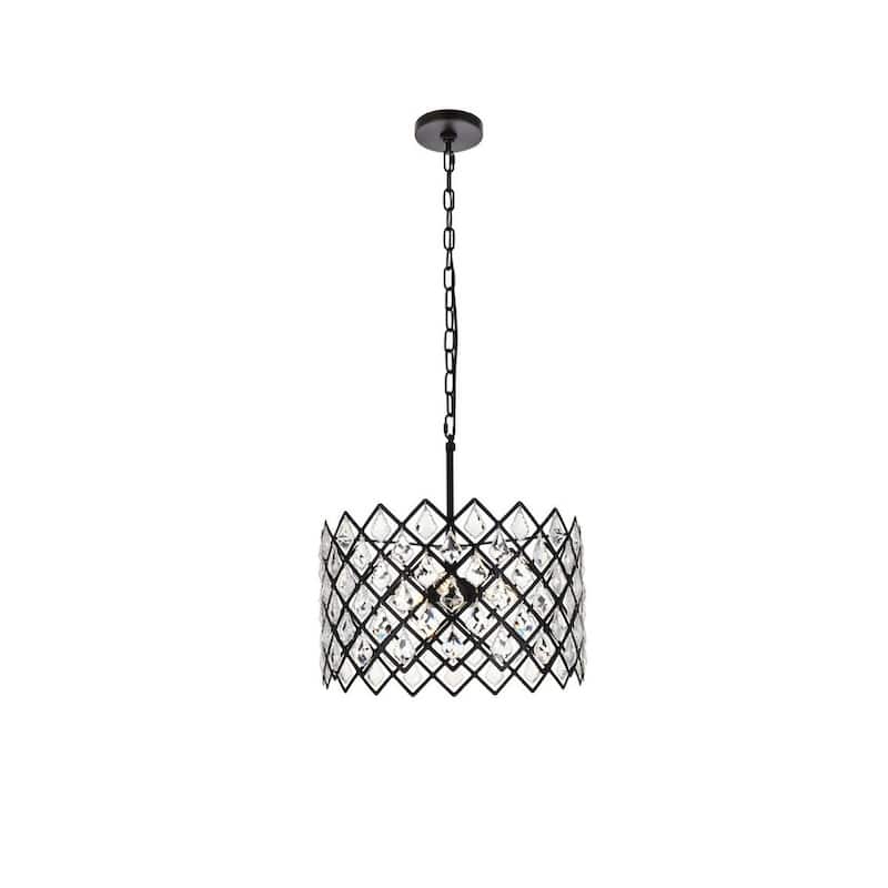 Elegant Lighting 1111D16 Lyla 3 Light 16" Wide Crystal Pendant with