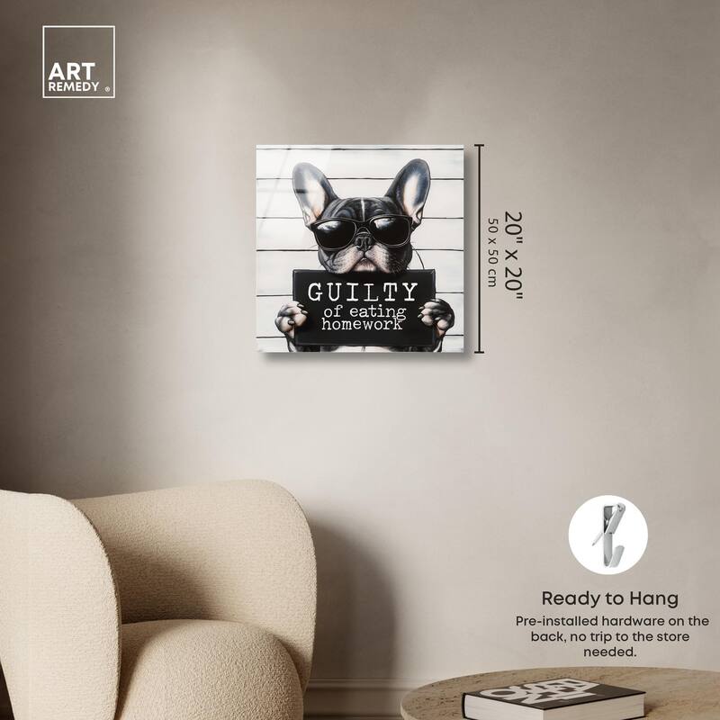 Guilty of Eating Homework Acrylic by Art Remedy, Ready to Hang