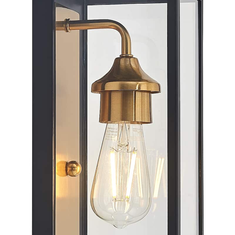 1 light 14 inch black and gold outdoor wall sconce