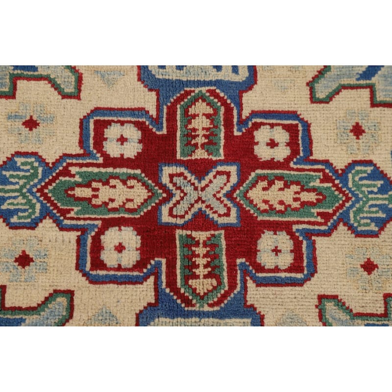 Light Blue Kazak Rug Hand-Knotted Wool Carpet - 5'8" x 7'9"