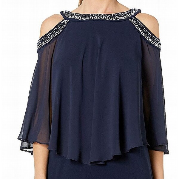 alex evenings cold shoulder popover dress