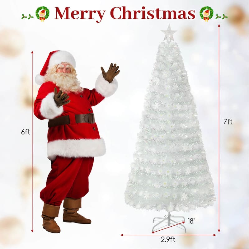 Costway 5/6/7 FT Artificial Xmas Tree with 170/230/270 PET Branch Tips
