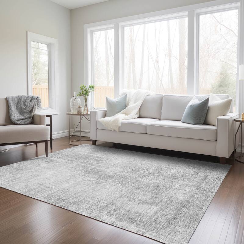 Machine Washable Indoor/ Outdoor Chantille Abstract Ombre Rug