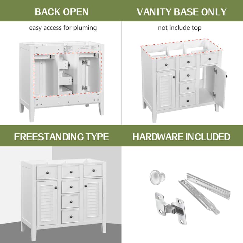 Modern Bathroom Vanity without Sink, Cabinet Base Only