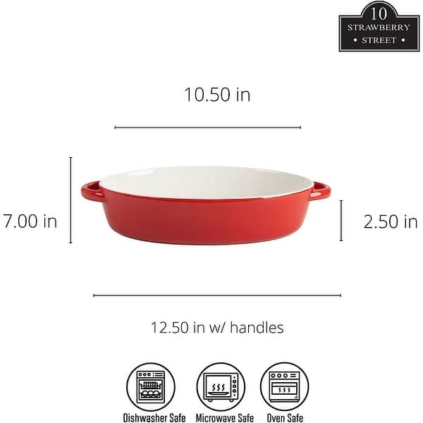 dimension image slide 0 of 6, 10 Strawberry Street Sienna Oval 13" and 10.5" Bakeware Set