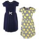 preview thumbnail 2 of 0, Touched by Nature Baby and Toddler Girl Organic Cotton Short-Sleeve Dresses 2pk, Lemons 6 Years - Youth Lemons Short Sleeve
