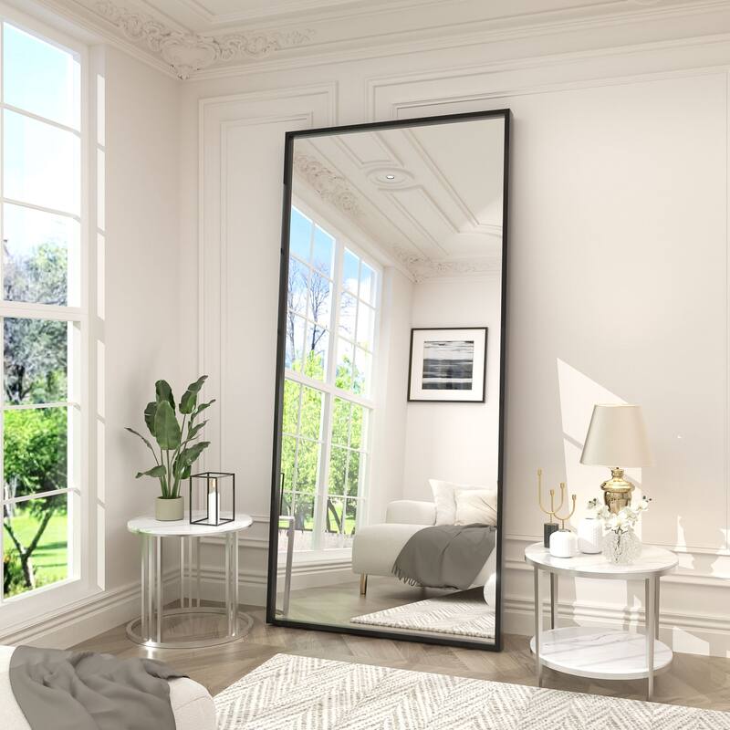 Aluminum Alloy Framed French Cleat Mounted Tempered Glass Wall Vanity Mirror