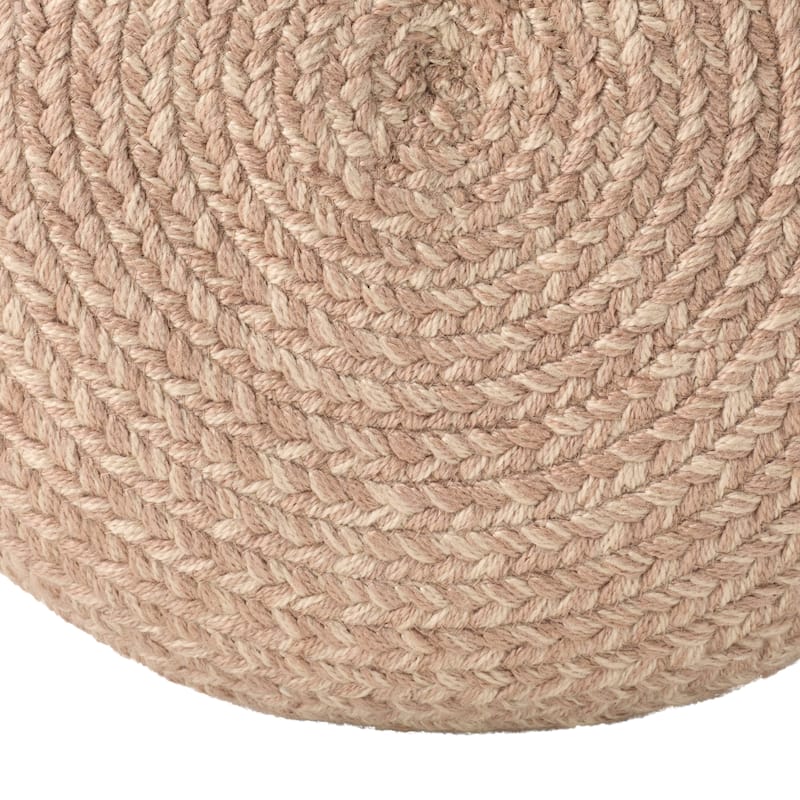 Jaipur Living Saba Solar Round Indoor/Outdoor Polyester Pouf Ottoman/Foot Stool - 18"X18"X12"