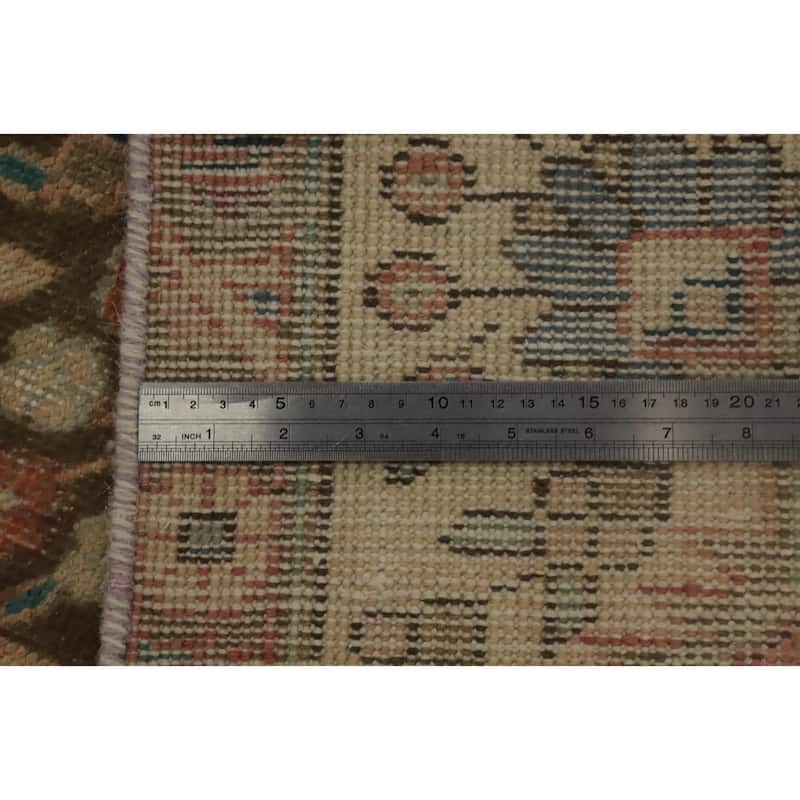 Hand Knotted Oriental 100% Wool Carpet Traditional Floral Oranges & Rust Tabriz Area Rug - 4' 10'' X 3' 2''