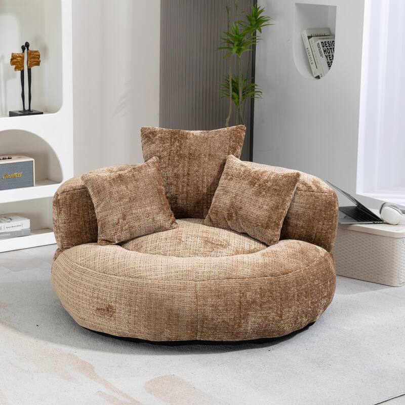 Durable Lazy Sofa Comfort Lounger, High Back Bean Bag Couch with 3 Pillows