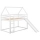 preview thumbnail 1 of 7, Twin Over Twin House Shape Bunk Bed with Ladder & Slide, Kids Playhouse Bed, Wooden Bunk Beds Frame with Full-Length Guardrails White - Twin