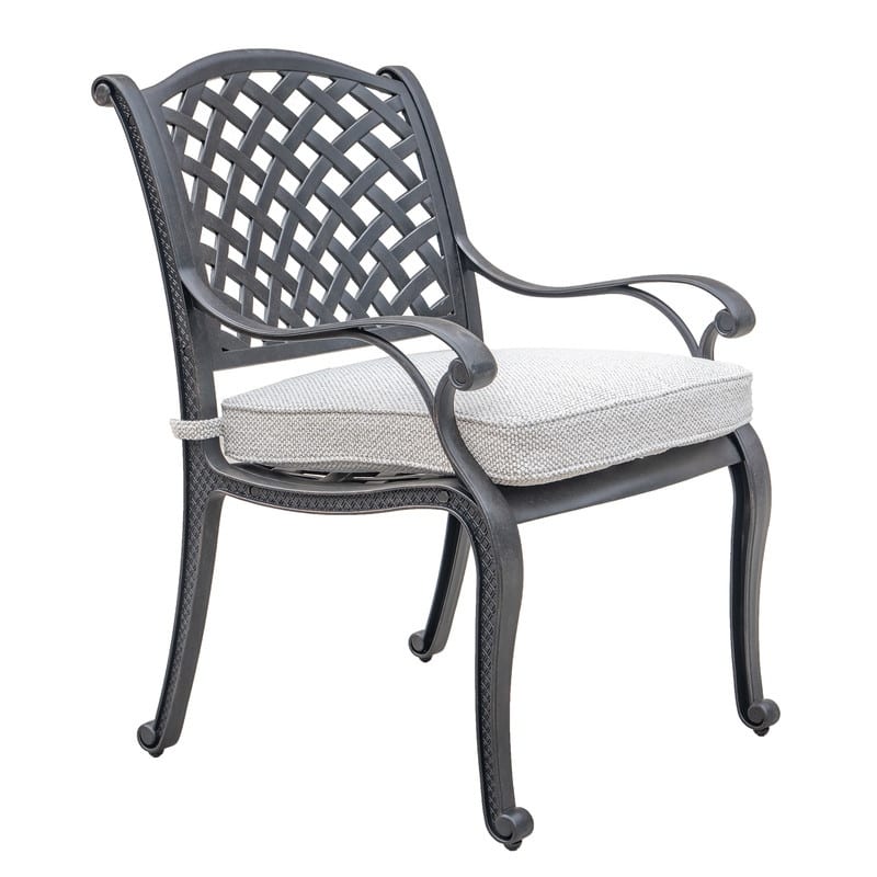 Ventura Cast Aluminum 5 Piece Round Dining Set with 4 Arm Chairs