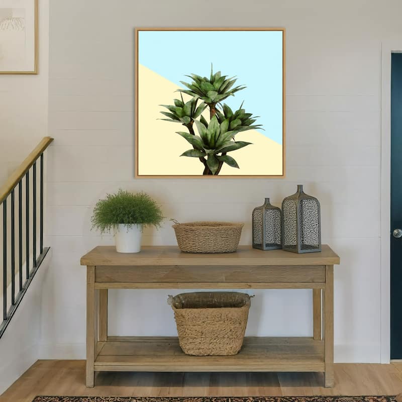 Agave 02 by Amini54 Framed Canvas Wall Art Print - Sylvie Natural
