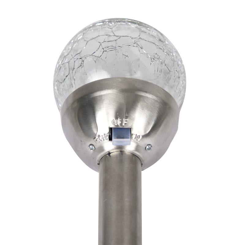 Alpine Corporation Solar Glass Ball Stake Color Change Warm White LED