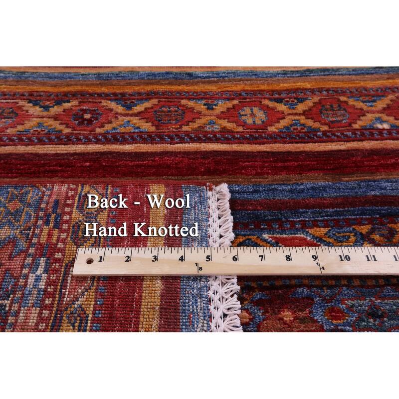 Golden Nile Khorjin Persian Gabbeh Handmade Wool Rug - 5' 8" X 7' 8"