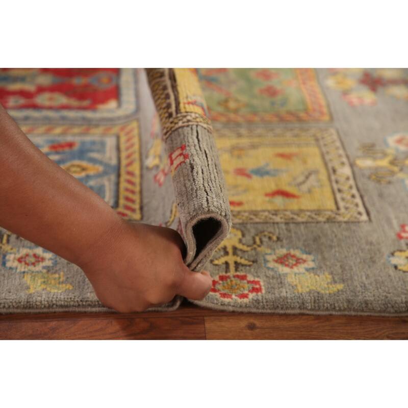 Kazak Oriental Accent Rug Hand-Knotted Geometric Wool Carpet - 3'5"x 5'0"