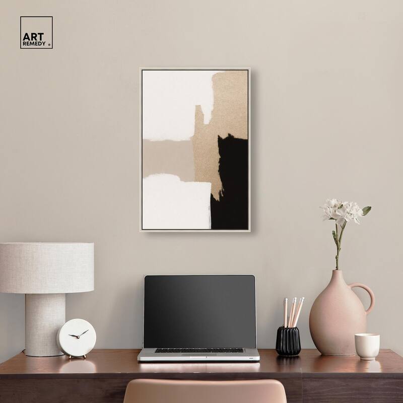 Beige and Black III Canvas by Art Remedy