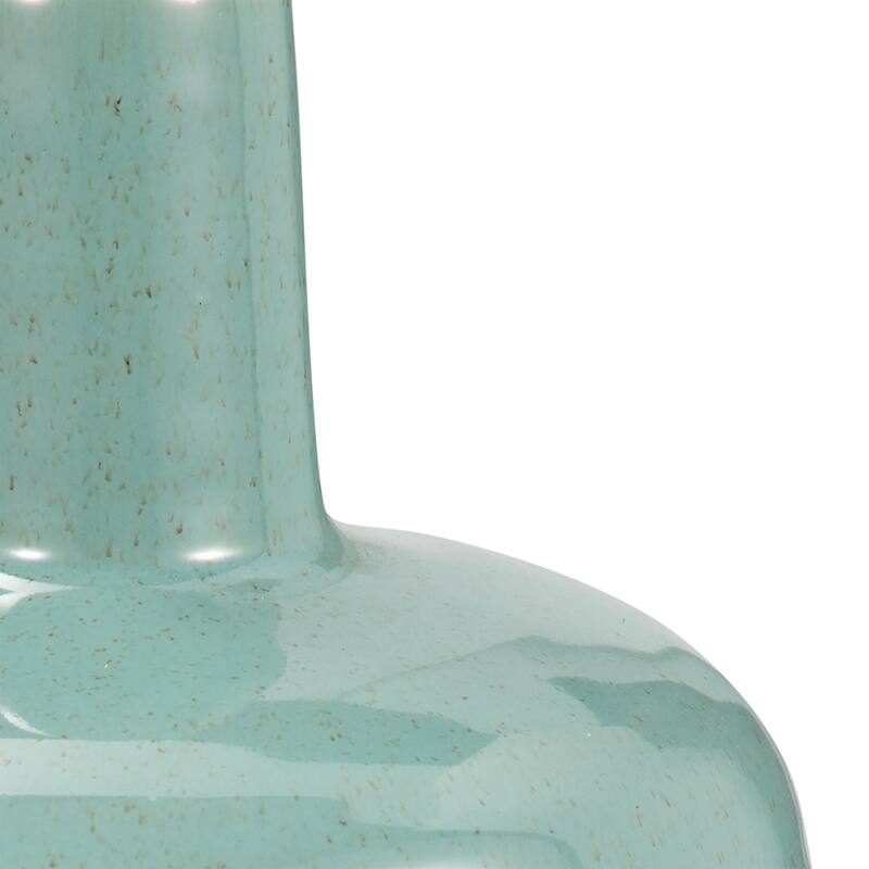 Sagebrook Home 13" Ceramic Vase Contemporary Aqua Green Tri-Colored Speckled Floral Vase