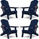 preview thumbnail 74 of 78, WINSOON All Weather HIPS Folding Adirondack Chair with Ottoman, 5-Gear Adjustable Backrest and Retractable Ottoman Set of 4