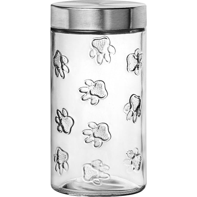 Amici Pet Maxwell Collection Paw Glass Storage Canister - 56 oz