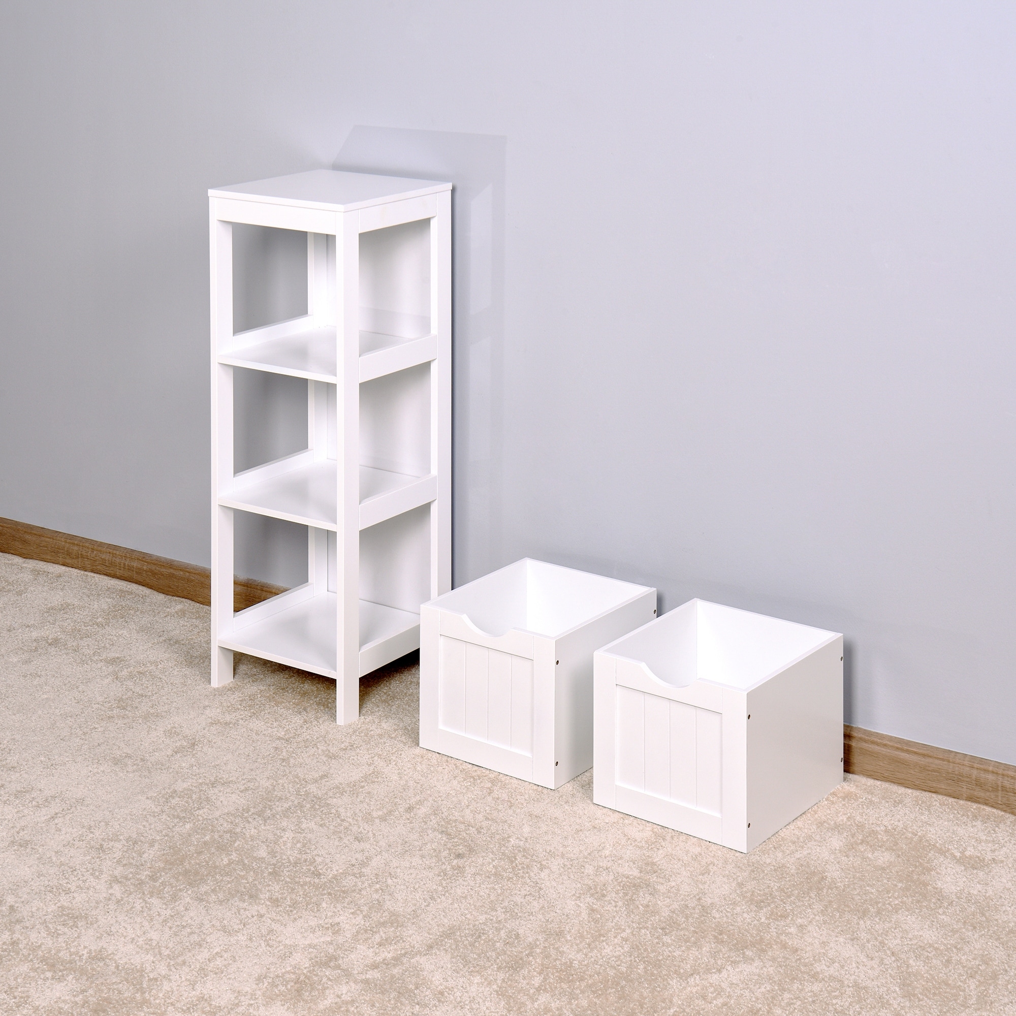 White Bathroom Cabinet,Multifunctional Storage Organizer w/ 2 Drawers - Bed  Bath & Beyond - 34781034