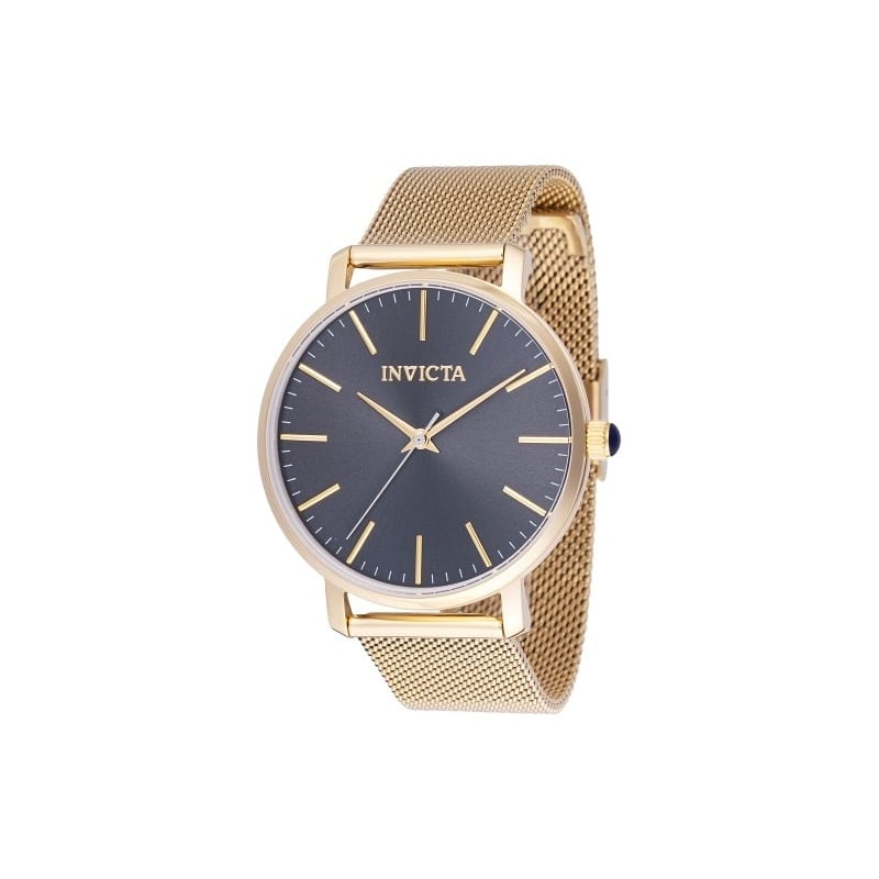 Invicta Women's 48845 Angel Quartz 3 Hand Charcoal Dial Watch - Black