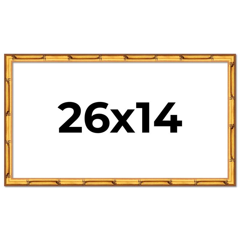 26x14 Frame Gold Bamboo Picture Frame Modern Photo Frame Includes UV Acrylic Shatter Guard Front Acid Free Foam Backing Board
