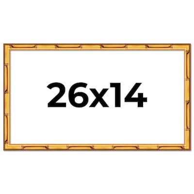 26x14 Frame Gold Bamboo Picture Frame Modern Photo Frame Includes UV Acrylic Shatter Guard Front Acid Free Foam Backing Board