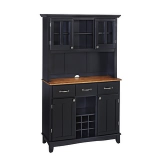 Buffet of Buffets Black Storage Hutch with Wood Top