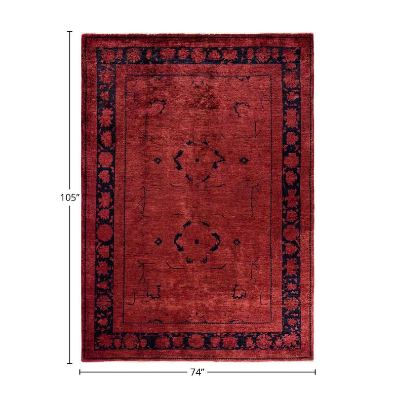 Vibrance, One-of-a-Kind Hand-Knotted Area Rug - Red, 6' 2" x 8' 9" - 6' 2" x 8' 9"