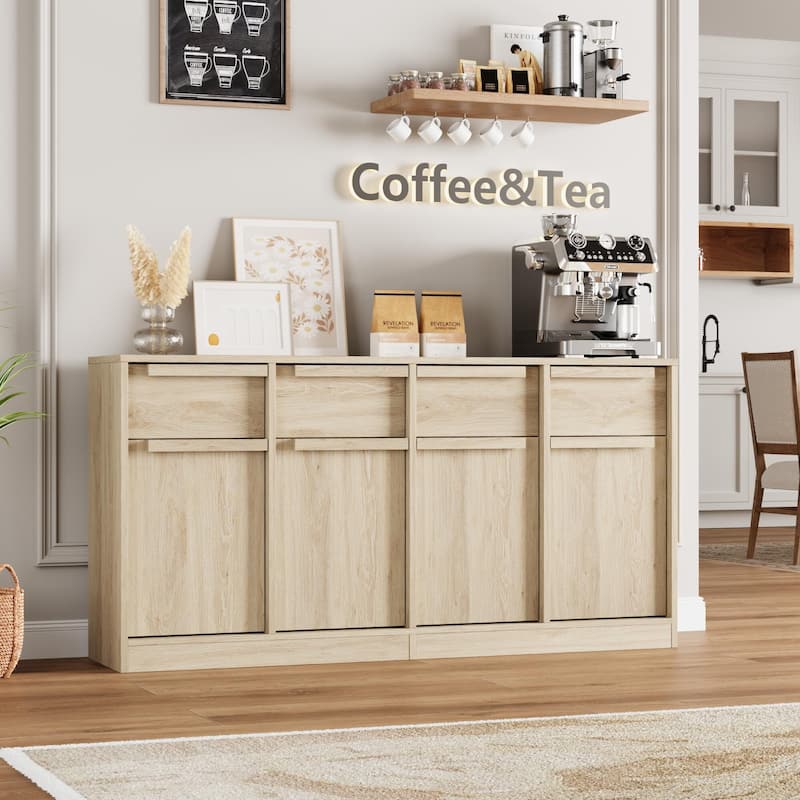 Sideboard Buffet Cabinet with 2 /4Drawers, 31.5"/62.4" Large Coffee Cabinet with Storage