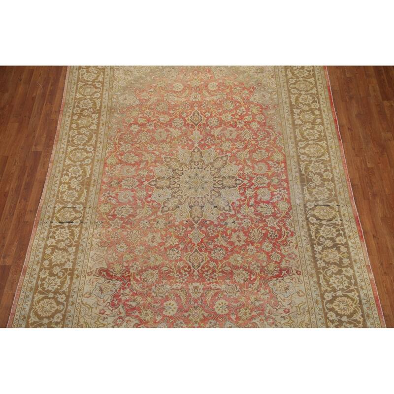 Hand Knotted Oriental 100% Wool Carpet Traditional Floral Red Najafabad Area Rug - 11' 5'' X 7' 9''