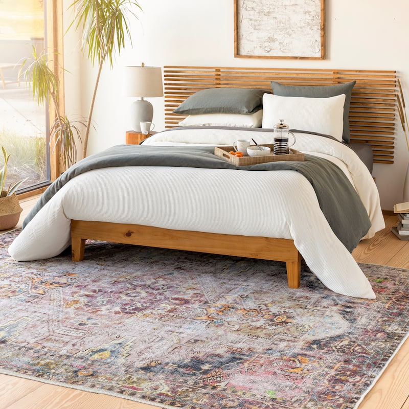 Livabliss Arie Traditional Medallion Machine Washable Area Rug - 8' 10" x 12' - Beige/Multi