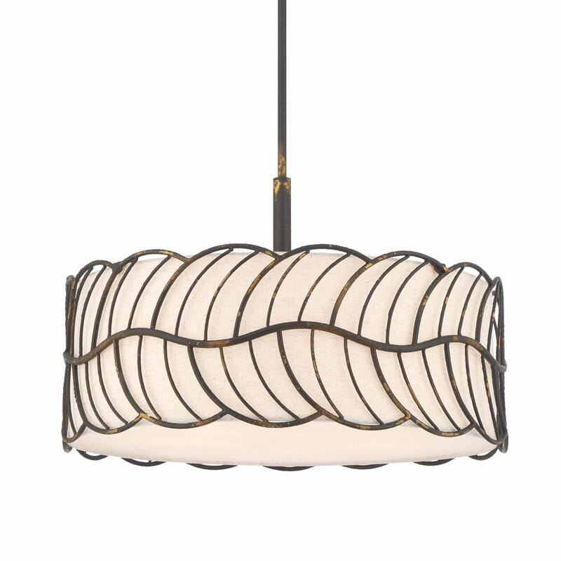 Wry Lighting Simbolo 5-light Pendant in Antique Black Iron