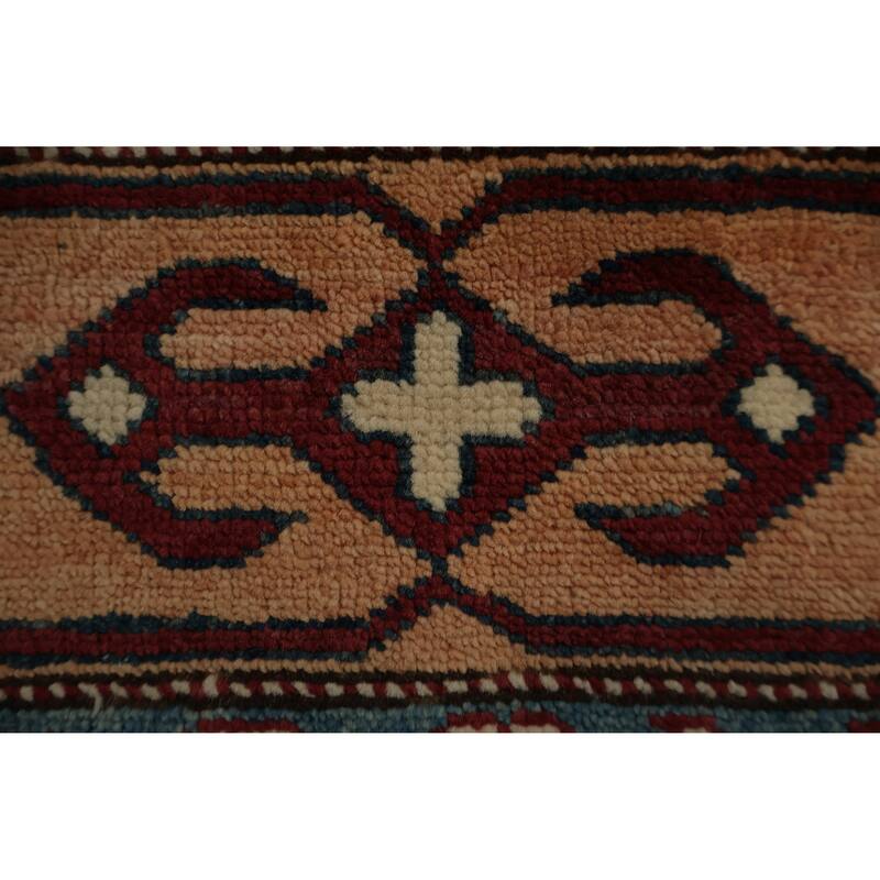 Hand Knotted Oriental 100% Wool Carpet Traditional Geometric Red Super Kazak Area Rug - 8' 5'' X 5' 3''