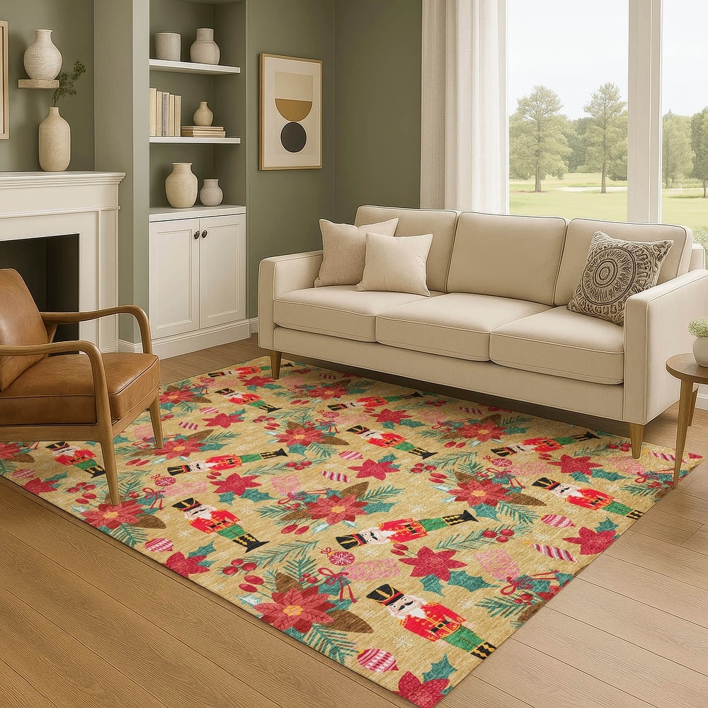 Premium Washable Super Soft Holiday Nutcracker Mayfield Rug