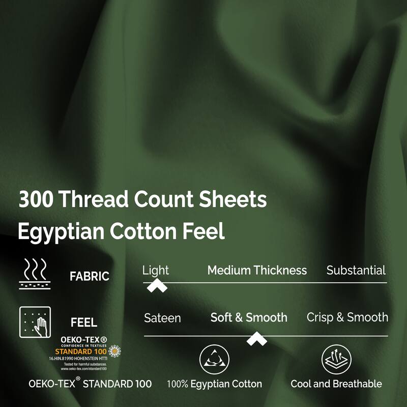 Egyptian Cotton 300 Thread Count Solid Bed Sheet Set by Superior