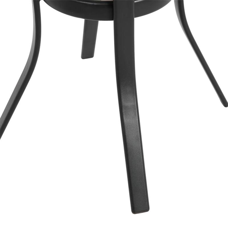 Outdoor Rattan Bar Chairs Set with Glass Table Top (Set of 3)