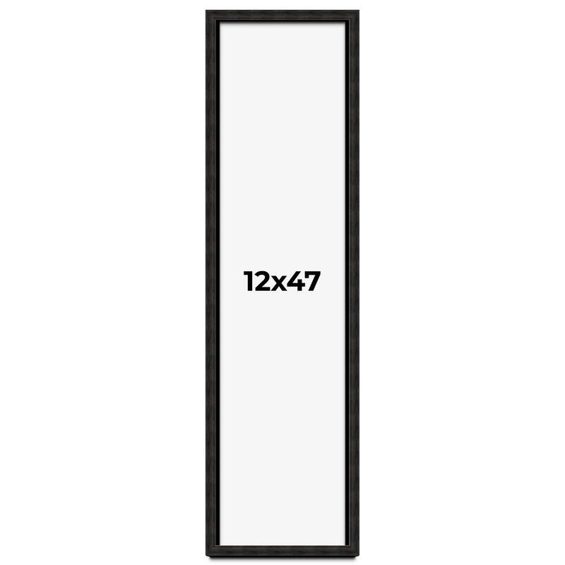 12x47 Shadow Box Black Rustic Barnwood Display Frame | 1.125 Inch