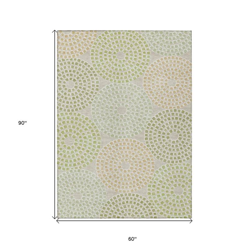 HomeRoots Geometric Transitional Rectangle Outdoor Rug