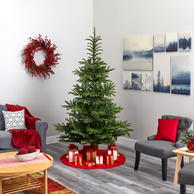 7.5ft. Layered Spruce Artificial Christmas Tree with 550 Clear LED Lights & 1325 Branches - Stunning Holiday X-Mas Display