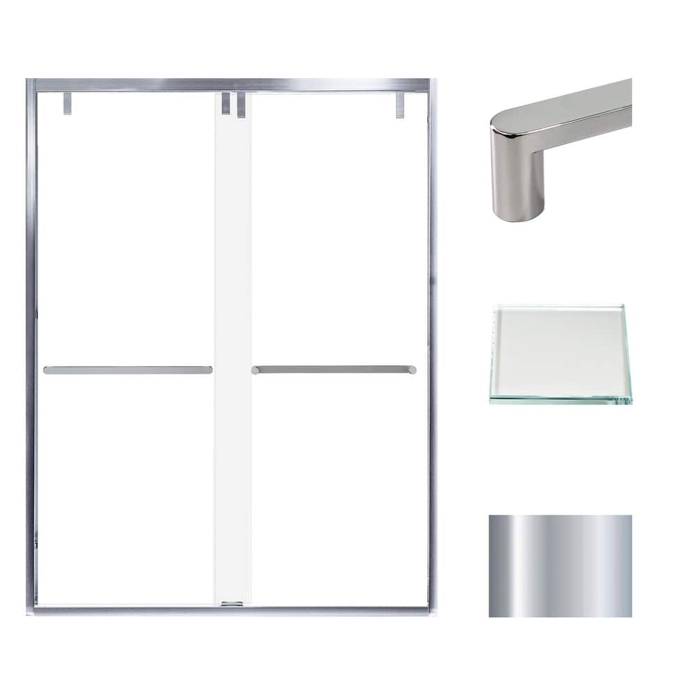 Transolid EBPT608010L-R 80" High x 60" Wide Bypass Frameless Shower